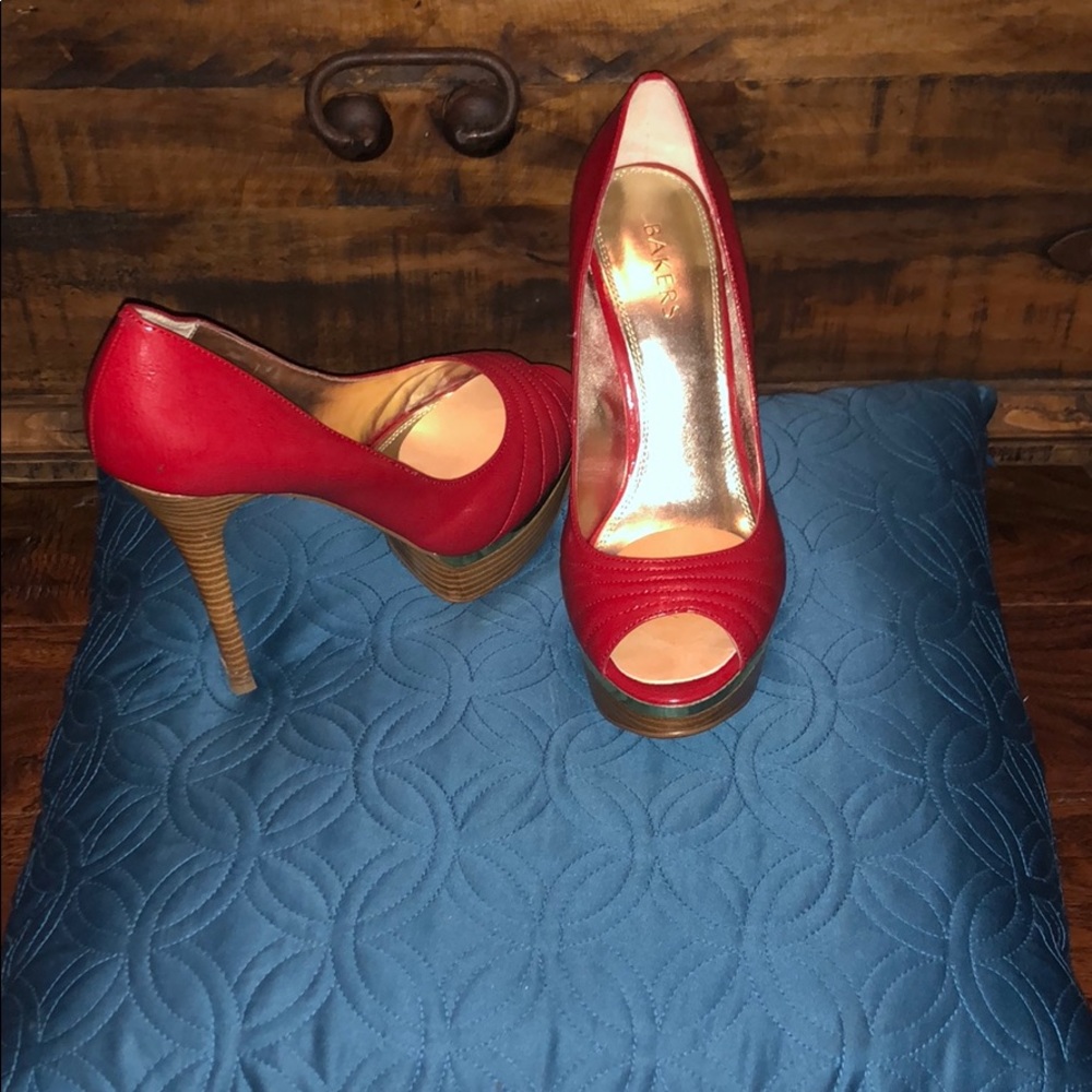 Red platform heels